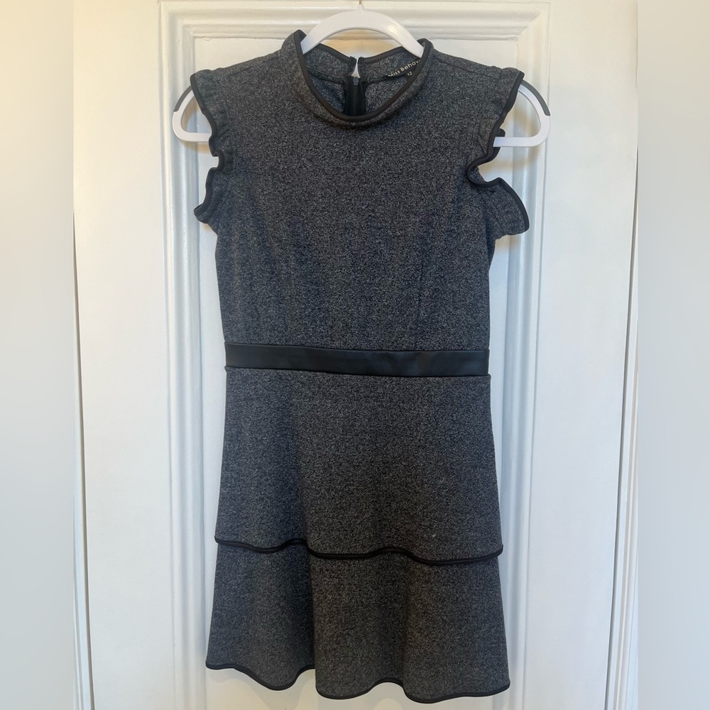 Miss Behave 2 Tier Dress with faux Leather Trim size 12